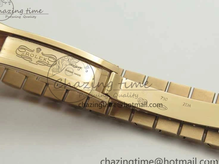 MiroTime 0210 Flexible DateJust 28mm RG BP Maker Best Edition Ice Blue Diam Dial Fluted Bezel On RG Bracelet ETA 3444